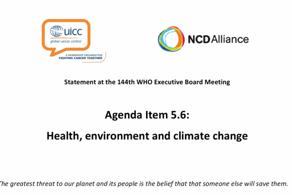 144th WHO EB Statement on Item 5.6 Health, environment and climate change